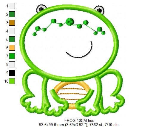 Frog embroidery designs - Animal embroidery design machine embroidery pattern - Baby boy embroidery - frog applique design instant download
