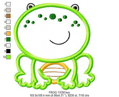 Frog embroidery designs - Animal embroidery design machine embroidery pattern - Baby boy embroidery - frog applique design instant download
