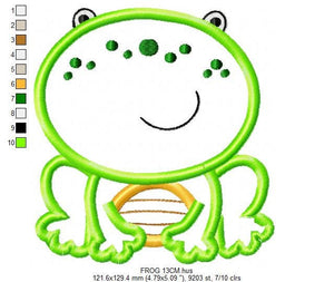 Frog embroidery designs - Animal embroidery design machine embroidery pattern - Baby boy embroidery - frog applique design instant download