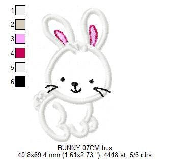 Bunny embroidery design - Rabbit embroidery designs machine embroidery pattern - baby girl embroidery file - kid embroidery rabbit applique