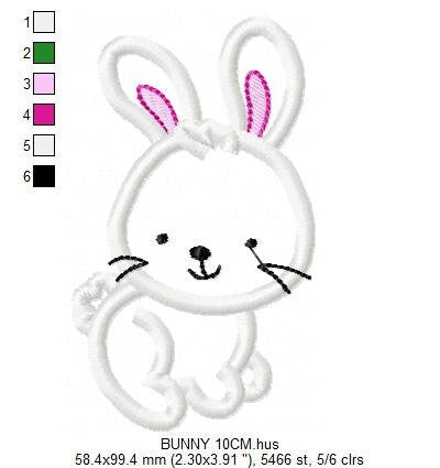 Bunny embroidery design - Rabbit embroidery designs machine embroidery pattern - baby girl embroidery file - kid embroidery rabbit applique