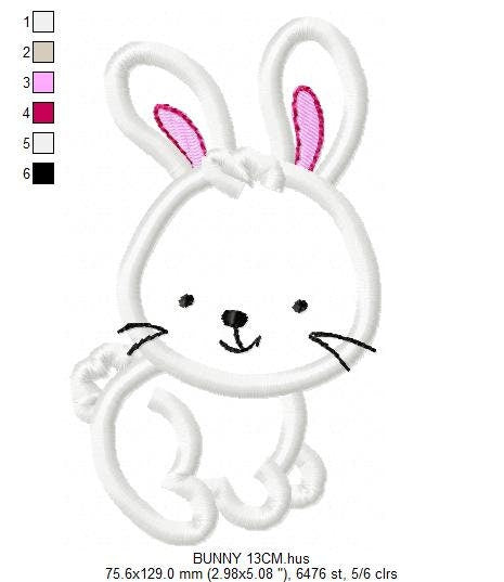 Bunny embroidery design - Rabbit embroidery designs machine embroidery pattern - baby girl embroidery file - kid embroidery rabbit applique