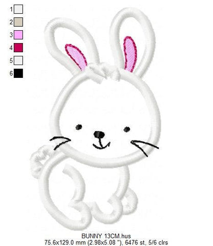 Bunny embroidery design - Rabbit embroidery designs machine embroidery pattern - baby girl embroidery file - kid embroidery rabbit applique