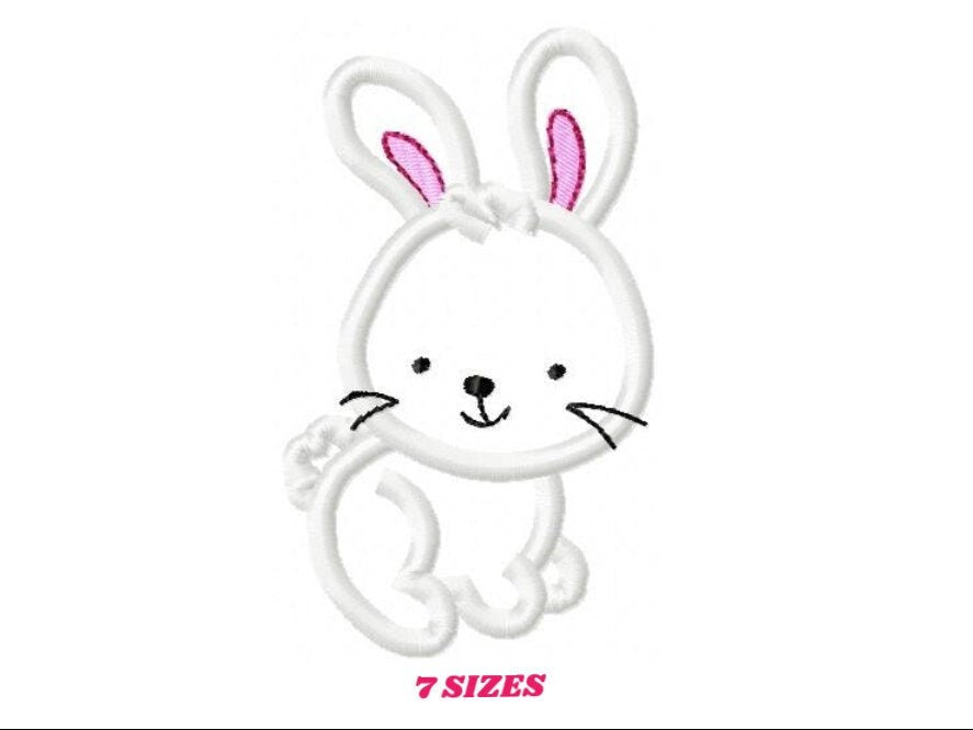 Bunny embroidery design - Rabbit embroidery designs machine embroidery pattern - baby girl embroidery file - kid embroidery rabbit applique