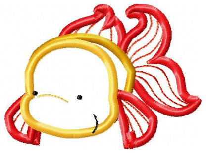 Golden fish embroidery designs - Aquarium embroidery design machine embroidery pattern - animal embroidery file - fish applique design boy