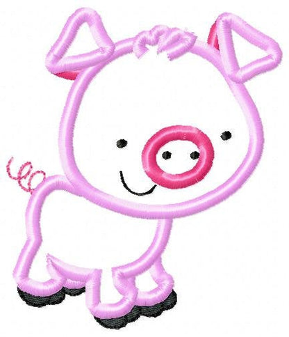 Pig embroidery design - Animal embroidery designs machine embroidery pattern - Baby boy embroidery file - pig applique file instant download