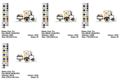 Bear with tractor embroidery designs - Bear embroidery design machine embroidery pattern - Baby boy embroidery file - instant download Farm Marcia Embroidery