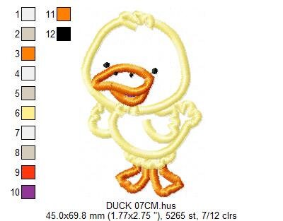 Duck embroidery design - Animal embroidery designs machine embroidery pattern - baby boy embroidery file - duck applique design download Marcia Embroidery