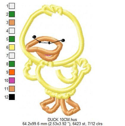 Duck embroidery design - Animal embroidery designs machine embroidery pattern - baby boy embroidery file - duck applique design download Marcia Embroidery