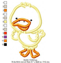 Load image into Gallery viewer, Duck embroidery design - Animal embroidery designs machine embroidery pattern - baby boy embroidery file - duck applique design download
