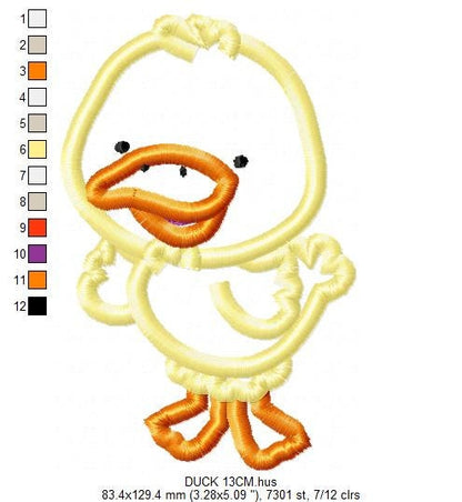 Duck embroidery design - Animal embroidery designs machine embroidery pattern - baby boy embroidery file - duck applique design download Marcia Embroidery
