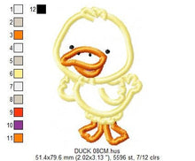 Cargar imagen en el visor de la galería, Duck embroidery design - Animal embroidery designs machine embroidery pattern - baby boy embroidery file - duck applique design download
