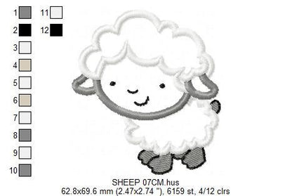 Sheep embroidery design - Lamb embroidery designs machine embroidery pattern - baby boy embroidery file - sheep applique design download