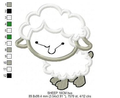 Sheep embroidery design - Lamb embroidery designs machine embroidery pattern - baby boy embroidery file - sheep applique design download