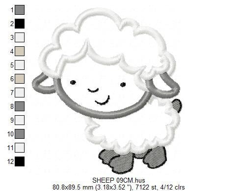 Sheep embroidery design - Lamb embroidery designs machine embroidery pattern - baby boy embroidery file - sheep applique design download