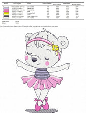 Cargar imagen en el visor de la galería, Bear embroidery designs - Ballerina embroidery design machine embroidery pattern - Baby girl embroidery file - Ballerina bear download
