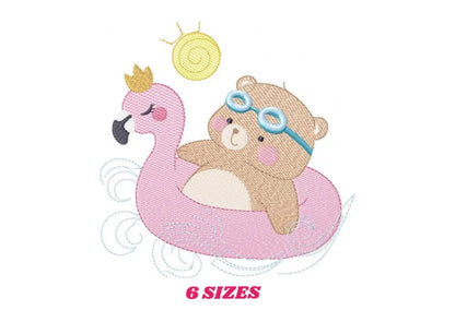 Bear with floater embroidery designs - Bear embroidery design machine embroidery pattern - Baby boy embroidery file - instant download Beach Marcia Embroidery