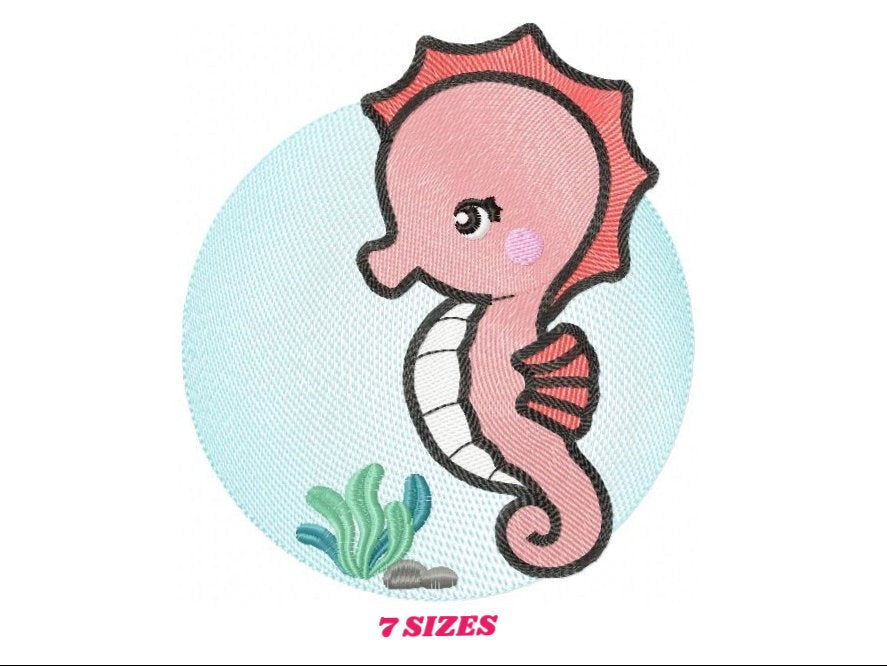 Seahorse embroidery design - Sea Animal embroidery designs machine embroidery pattern - baby boy embroidery file - instant download pes jef
