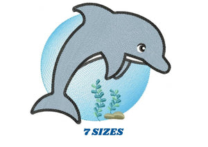 Dolphin embroidery designs - Ocean Fish embroidery design machine embroidery pattern - Baby boy embroidery file - sea animal embroidery pes