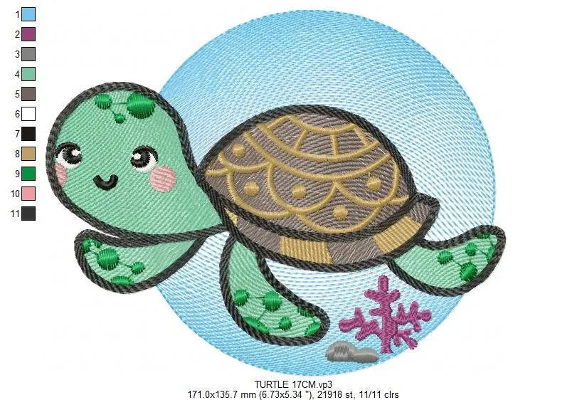 Turtle embroidery designs - Ocean animals embroidery design machine embroidery pattern - Baby boy embroidery file - sea animal embroidery Marcia Embroidery