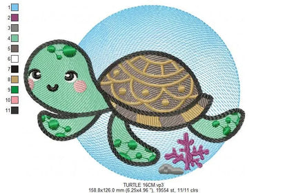 Turtle embroidery designs - Ocean animals embroidery design machine embroidery pattern - Baby boy embroidery file - sea animal embroidery Marcia Embroidery