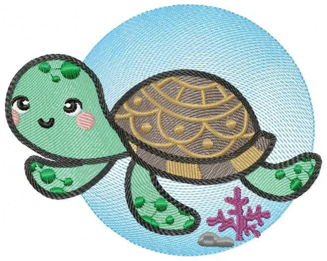 Turtle embroidery designs - Ocean animals embroidery design machine embroidery pattern - Baby boy embroidery file - sea animal embroidery Marcia Embroidery