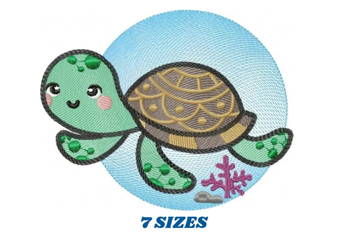 Turtle embroidery designs - Ocean animals embroidery design machine embroidery pattern - Baby boy embroidery file - sea animal embroidery Marcia Embroidery
