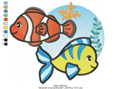 Fish embroidery designs - Ocean animals embroidery design machine embroidery pattern - Baby boy embroidery file - sea animals embroidery pes