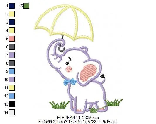 Elephant embroidery designs - Animal embroidery design machine embroidery pattern - Baby girl embroidery file - elephant applique design Marcia Embroidery
