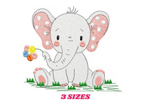 Load image into Gallery viewer, Elephant embroidery designs - Animal embroidery design machine embroidery pattern - Baby girl embroidery file kid embroidery elephant design
