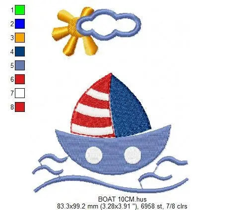 Boat embroidery designs - Sailor Bear with anchor machine embroidery pattern - Sailor bear applique - Teddy Nautical - Instant download pes Marcia Embroidery