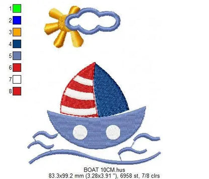 Boat embroidery designs - Sailor Bear with anchor machine embroidery pattern - Sailor bear applique - Teddy Nautical - Instant download pes Marcia Embroidery