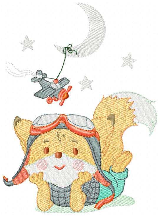 Red Fox embroidery designs - Woodland animals embroidery design machine embroidery pattern - baby boy embroidery file - instant download