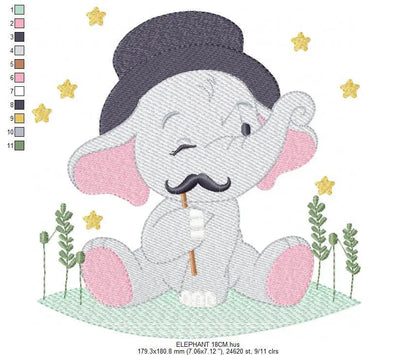 Elephant embroidery designs - Animal embroidery design machine embroidery pattern - Baby Boy embroidery file - kid embroidery Towel pillow Marcia Embroidery