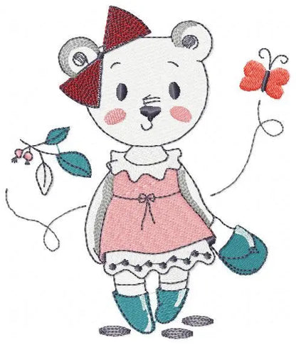 Bear embroidery designs - Teddy embroidery design machine embroidery pattern - baby girl embroidery file - spring summer   instant download Marcia Embroidery