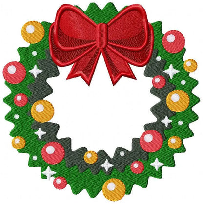 Xmas Wreath embroidery designs - Holly Wreath embroidery design machine embroidery pattern - Christmas Wreath embroidery file download Marcia Embroidery