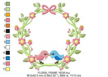 Load image into Gallery viewer, Bird embroidery designs - Birds frame embroidery design machine embroidery pattern - instant download - Floral frame embroidery file flowers
