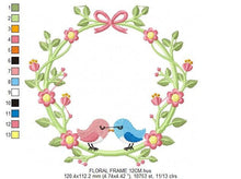 Laden Sie das Bild in den Galerie-Viewer, Bird embroidery designs - Birds frame embroidery design machine embroidery pattern - instant download - Floral frame embroidery file flowers
