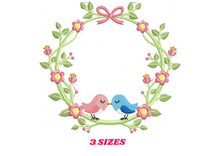 Laden Sie das Bild in den Galerie-Viewer, Bird embroidery designs - Birds frame embroidery design machine embroidery pattern - instant download - Floral frame embroidery file flowers
