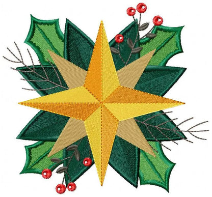 Christmas Star embroidery designs - Xmas Flower embroidery design machine embroidery pattern - Christmas embroidery file Poinsettia Marcia Embroidery