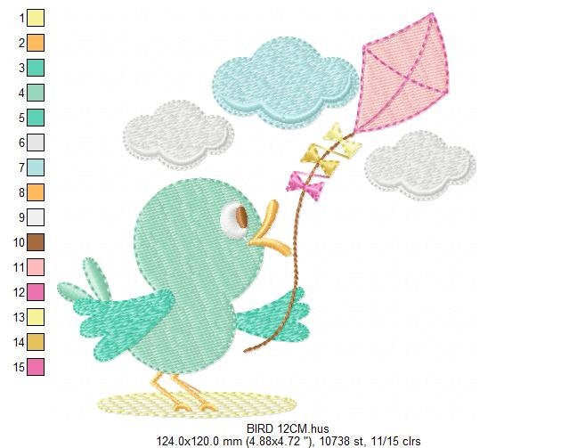 Bird embroidery designs - Animal embroidery design machine embroidery pattern - Baby boy embroidery file - kid embroidery Towel pillow cloth