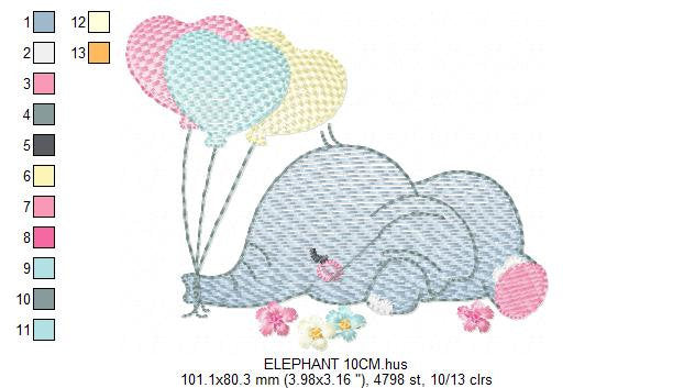 Elephant embroidery designs - Animal embroidery design machine embroidery pattern - Baby boy embroidery file - kid embroidery Towel pillow