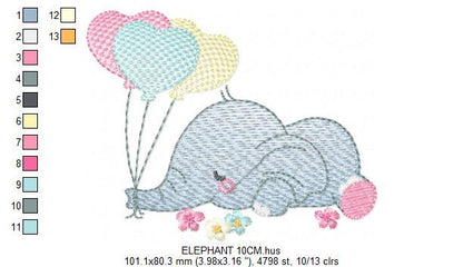 Elephant embroidery designs - Animal embroidery design machine embroidery pattern - Baby boy embroidery file - kid embroidery Towel pillow