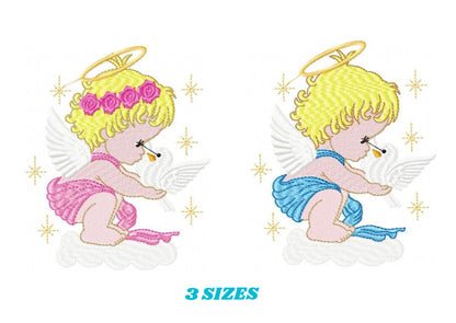 Angel embroidery designs - Girl embroidery design machine embroidery pattern - Boy embroidery file - Angel design instant download file