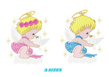 Load image into Gallery viewer, Angel embroidery designs - Girl embroidery design machine embroidery pattern - Boy embroidery file - Angel design instant download file
