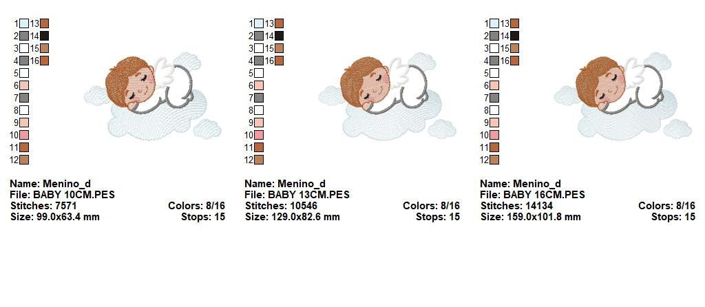 Baby boy embroidery designs - Baby with clouds embroidery design machine embroidery pattern - Angel embroidery file - Sleeping boy rainbow