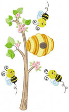 Load image into Gallery viewer, Bee embroidery design - Beehive embroidery designs machine embroidery pattern - Kitchen embroidery file - bee hive embroidery beekeeping
