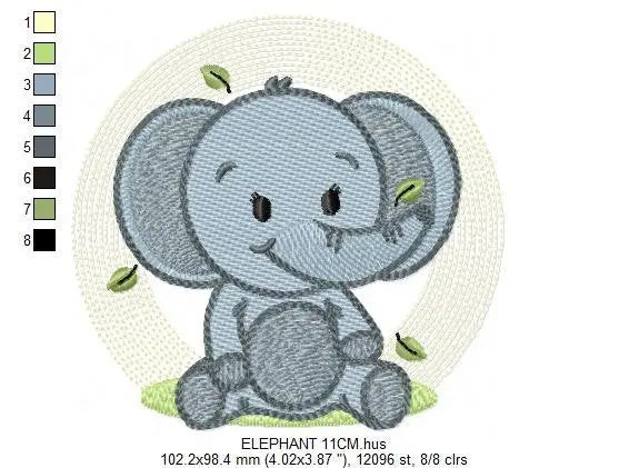 Elephant embroidery designs - Animal embroidery design machine embroidery pattern - Baby boy embroidery file - kid embroidery Towel pillow Marcia Embroidery