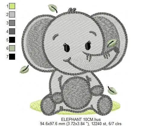 Elephant embroidery designs - Animal embroidery design machine embroidery pattern - Baby boy embroidery file - kid embroidery Towel pillow Marcia Embroidery