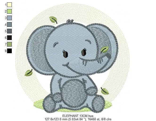 Elephant embroidery designs - Animal embroidery design machine embroidery pattern - Baby boy embroidery file - kid embroidery Towel pillow Marcia Embroidery